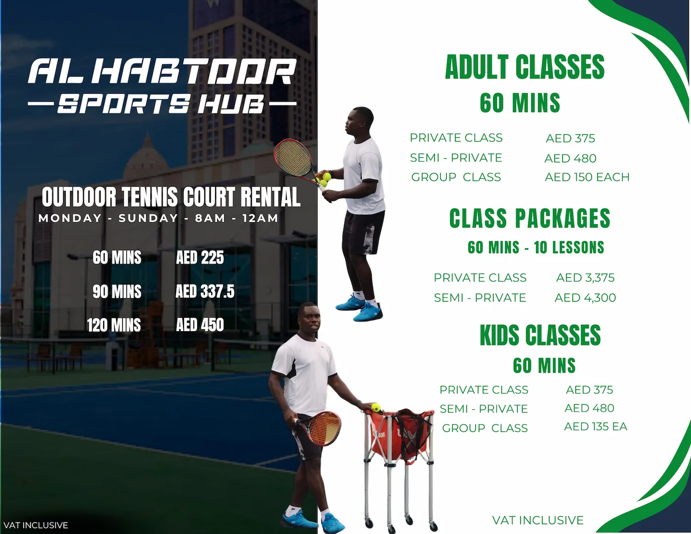 Tennis Adult Class Rates